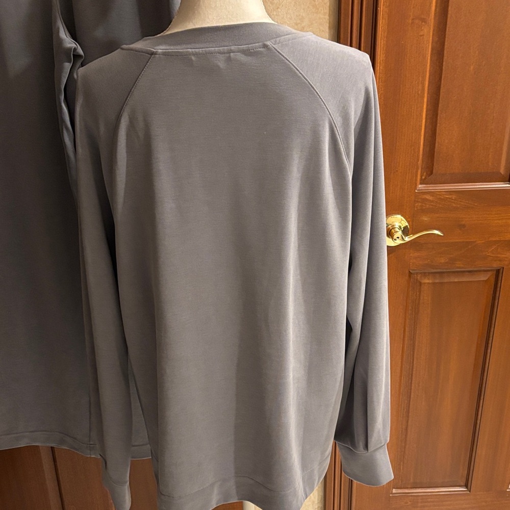 Athleta Slate Blue Sweatshirt/Pants Set, Sz M, L - Picture 3 of 16